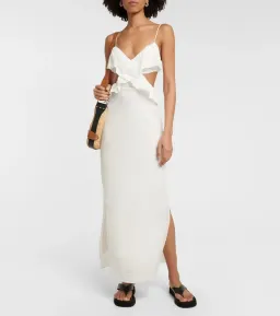 Sir the Label Allegra Frill Maxi Dress Ivory Size 6  for rent on The Volte - image 1