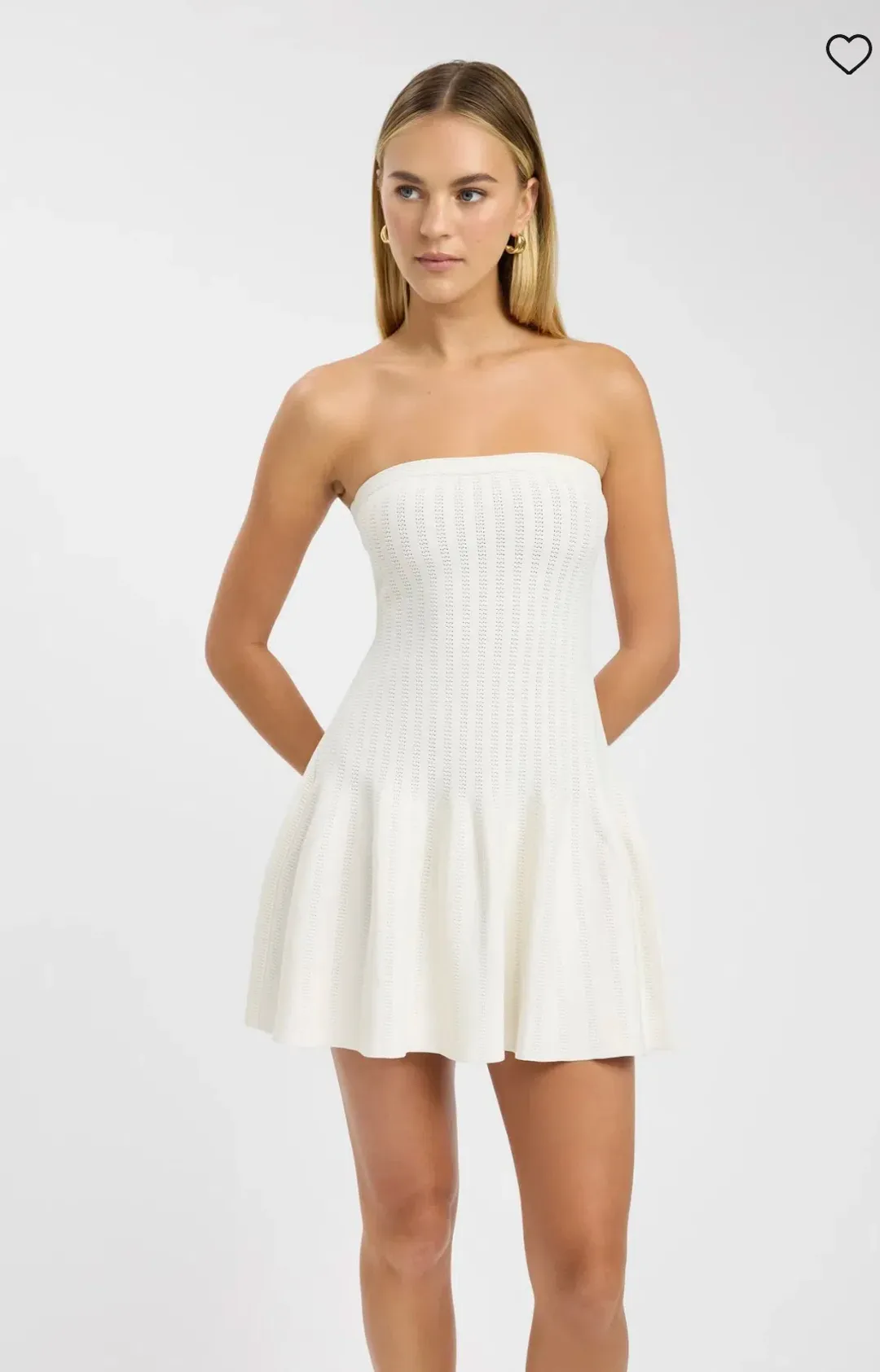 Kookai Belle Mini Dress Cream Size 6 for rent on The Volte - main image