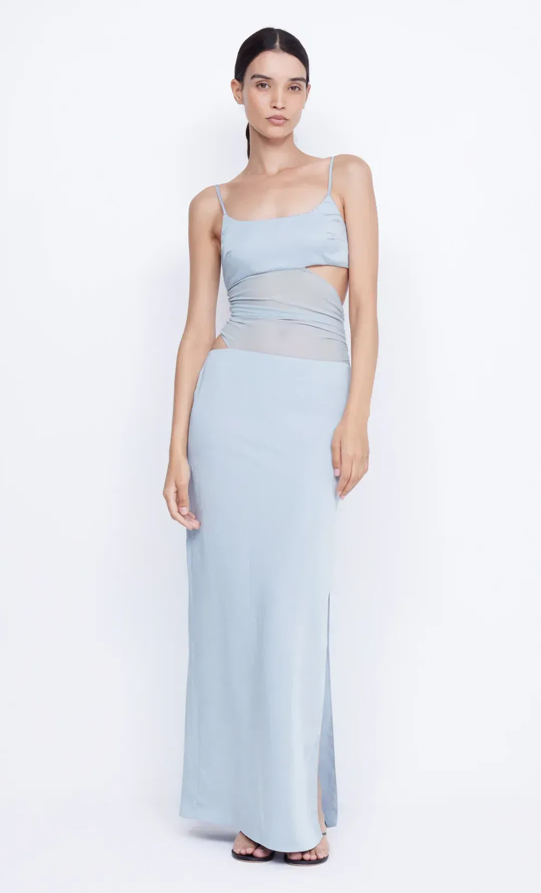BEC & BRIDGE MARI LOU ASYM MAXI DRESS DOVE BLUE SIZE AU 8 for rent on The Volte - main image