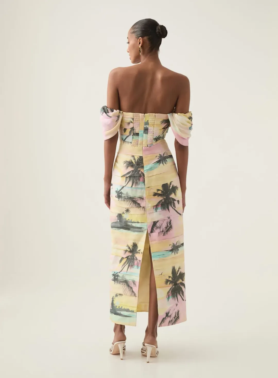 Aje Zara Gathered Midi Dress in Sunset Sky Size 14 for rent on The Volte - main image