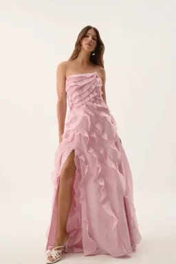 Aje Allairie Maxi Gown Chalk Pink Size AU 8 for rent on The Volte - image 2