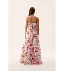AJE Fleur Pleated Gown Collage Floral Size 8 for rent on The Volte - image 2