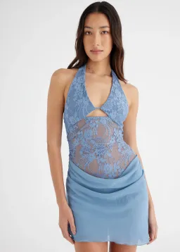 Benni Rocky Mini Dress Blue Size 8 for rent on The Volte - image 3