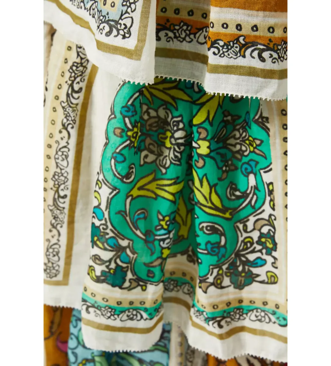 Alemais Delphine Tiered Linen Midi Dress Print Size 10 for rent on The Volte - main image