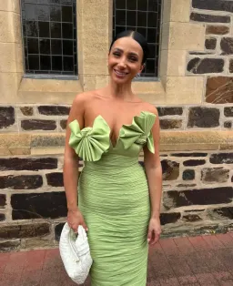 Rachel Gilbert Jensen Gown Pistachio Size 10 for rent on The Volte - image 2