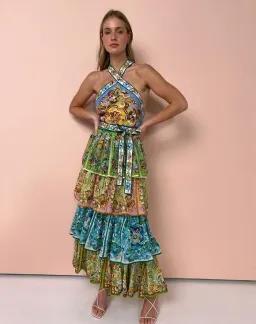 Alemais Dreamer Halter Tier Maxi Dress Multi Size 12 for rent on The Volte - image 1