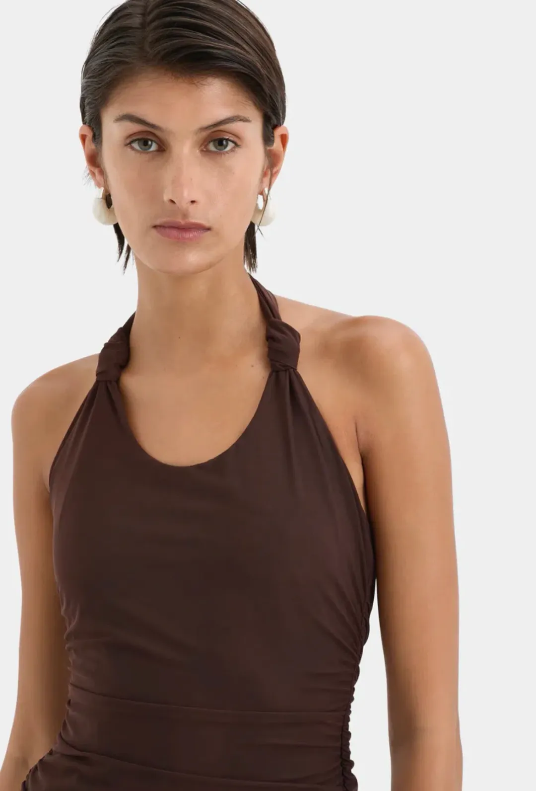 Sir The Label Jacques Know Midi Dress Brown Size 10 for rent on The Volte - main image