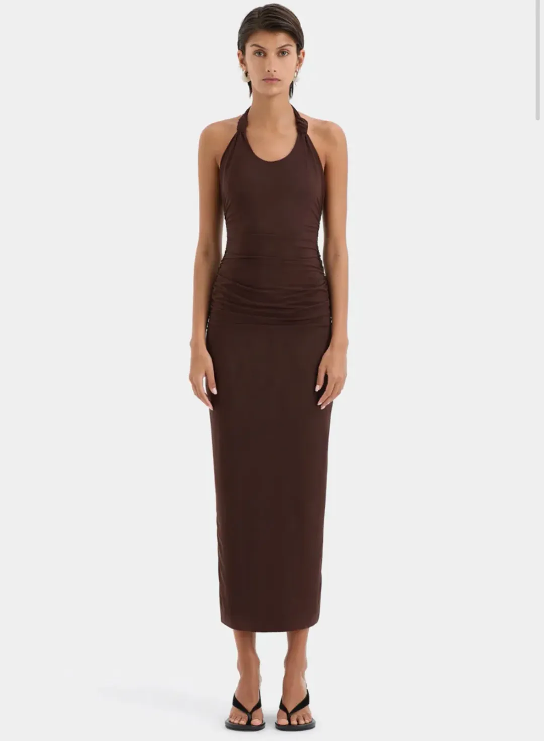 Sir The Label Jacques Know Midi Dress Brown Size 10 for rent on The Volte - main image