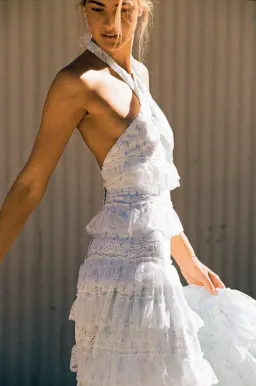 Anne Louise Boutique Lovette Halter Neck Dress White Size 14 for rent on The Volte - image 4