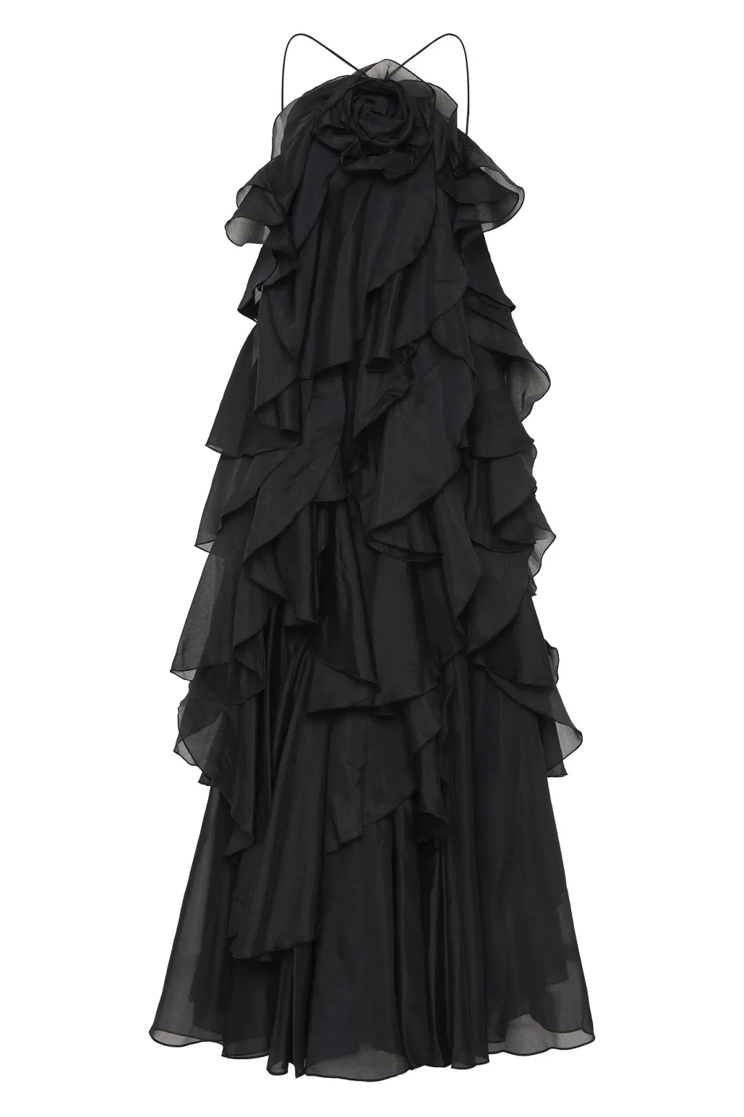 Aje Pandorea Layered Maxi Dress Black Size 12 for rent on The Volte - main image