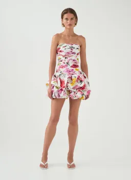 Aje Violette Bubble Hem Mini Dress Collage Floral Size 4 for rent on The Volte - image 1