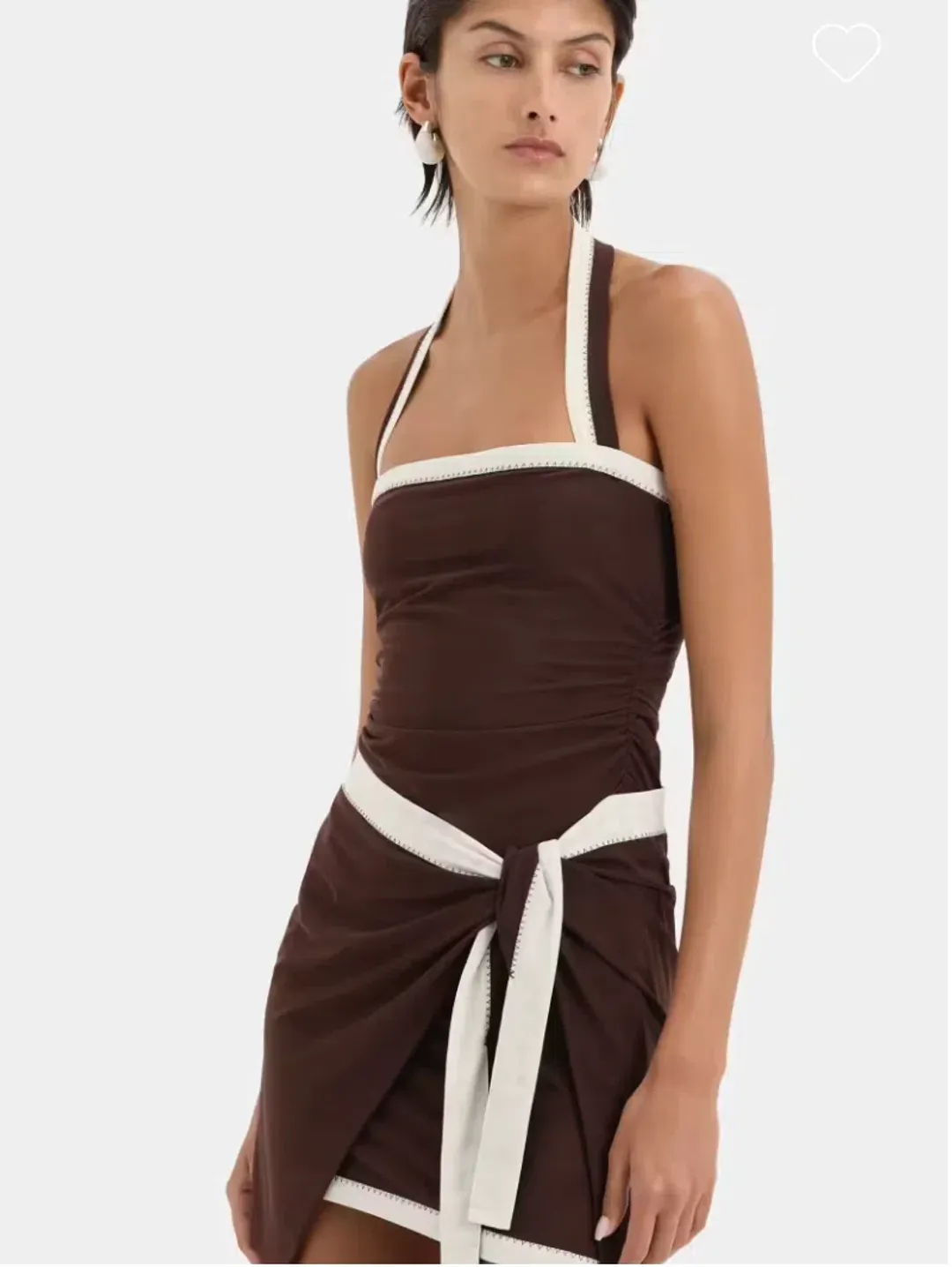 Sir The Label Jacques Mini Dress Chocolate Size 2/Au 10 for rent on The Volte - main image