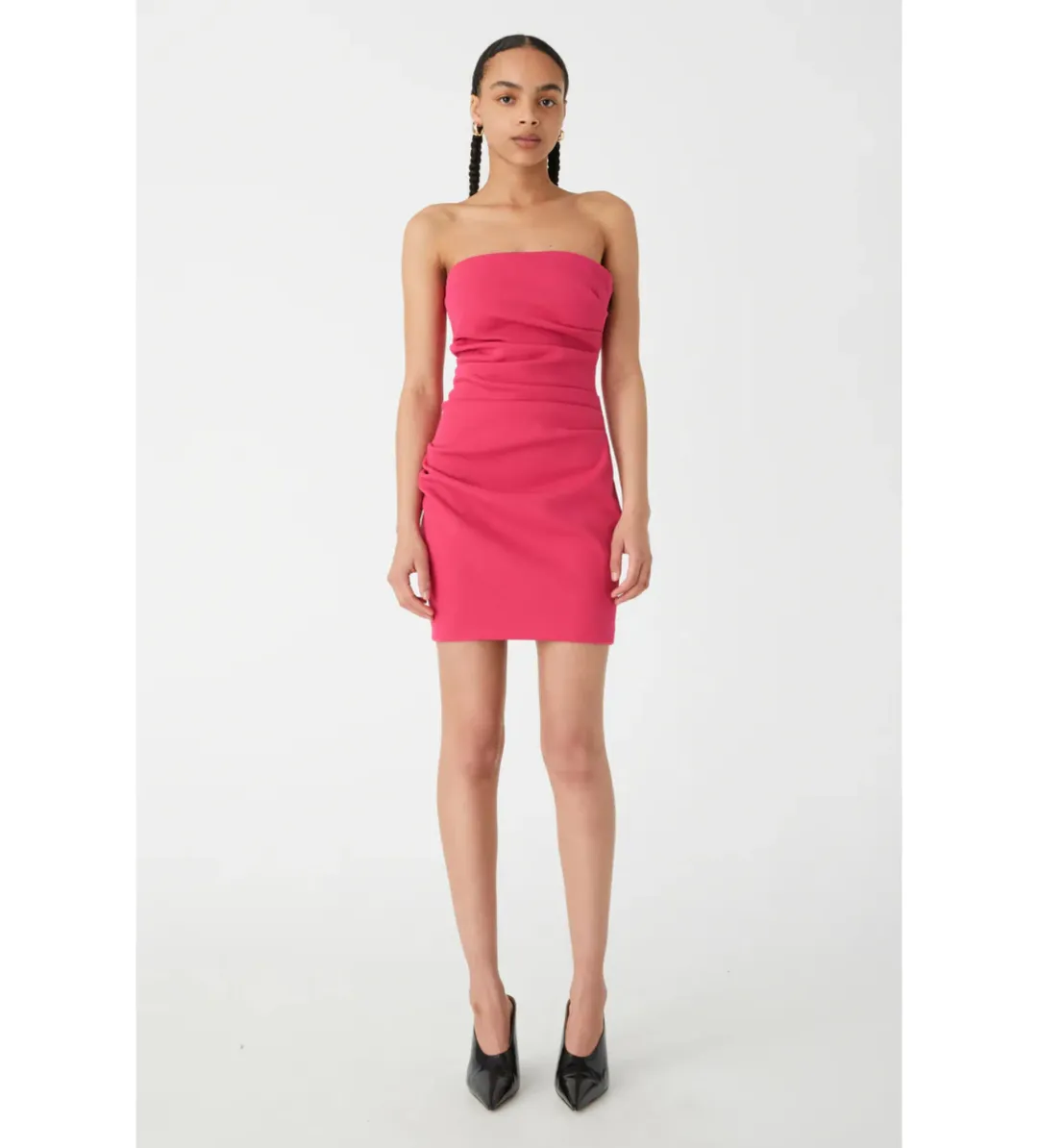MISHA Alston Crepe Mini Dress Raspberry Pink Size 8/S for rent on The Volte - main image