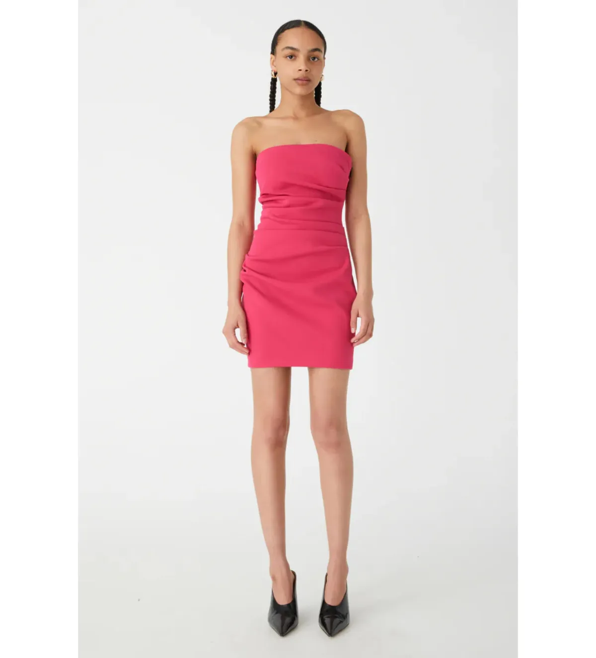MISHA Alston Crepe Mini Dress Raspberry Pink Size 8/S for rent on The Volte - main image