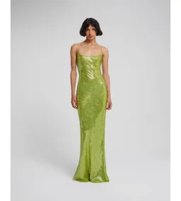 Rat & Boa Gina Sequin Maxi Dress Green Size XS for rent on The Volte - image 1