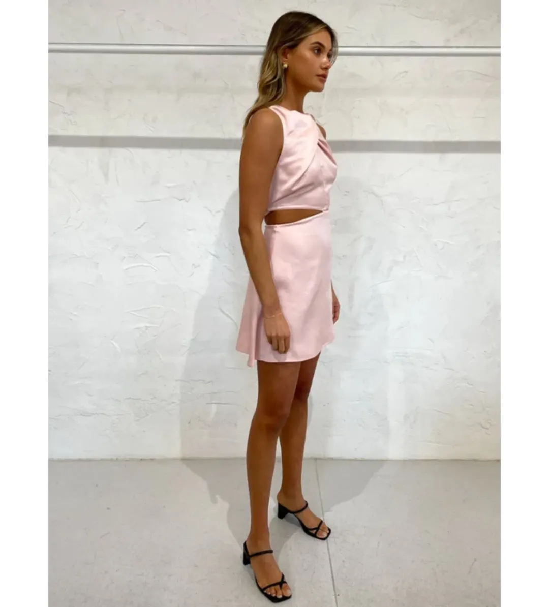 One Fell Swoop Bijoux Mini Dress blush pink size AU 10 for rent on The Volte - main image