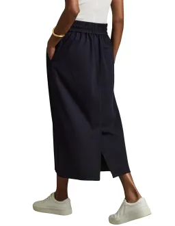 Reiss Nora Ruched Jersey Midi Skirt Navy Size AU 12 for rent on The Volte - image 3