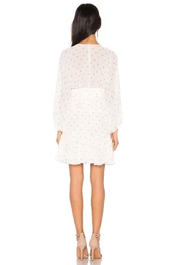 Shona Joy Sophia Plunged Ruffle Mini Dress White/Nude Spot Size 8 for rent on The Volte - image 2