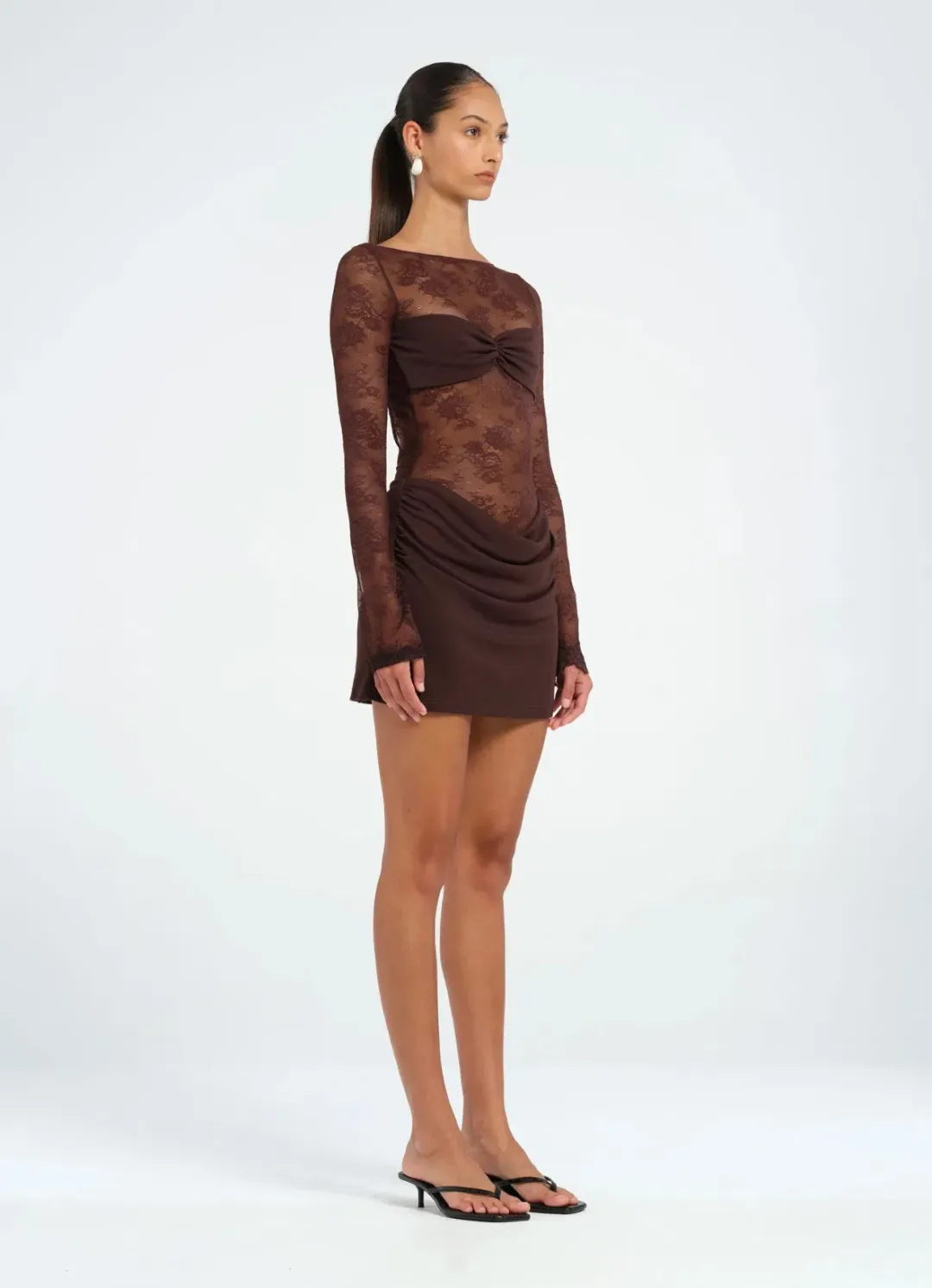 Benni Oskar Mini Dress Brown Size 6 for rent on The Volte - main image