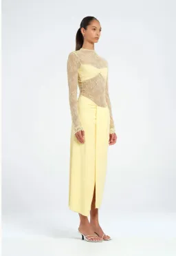 Benni Colton Midi Dress in Yellow Size 10 for rent on The Volte - image 2