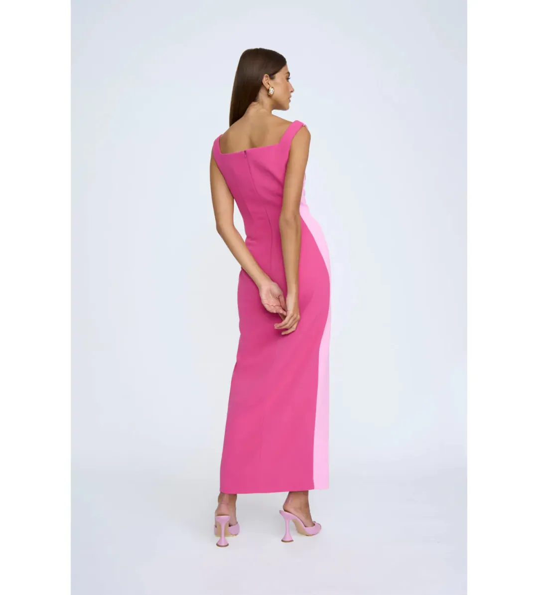 By Johnny Caterina Two Tone Curve Midi Pink Multi Size 6 for rent on The Volte - main image
