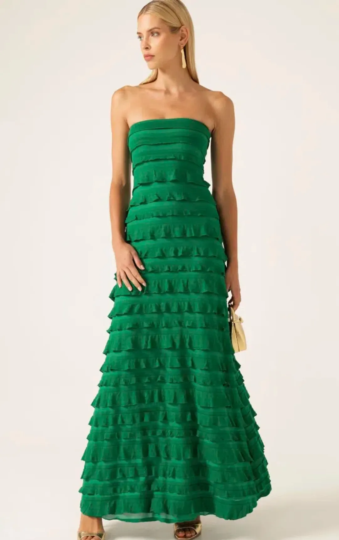 MADDISON MAXI DRESS IN EMERALD for rent on The Volte - main image