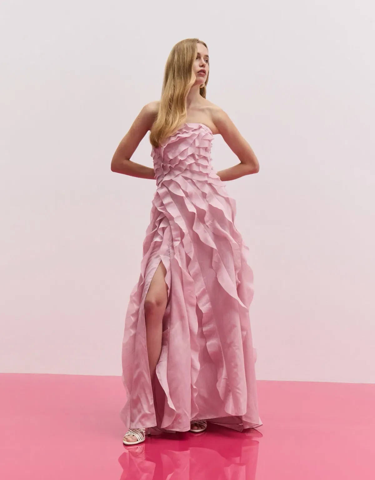 Aje Allairie Gown Chalk Pink Size 12 for rent on The Volte - main image