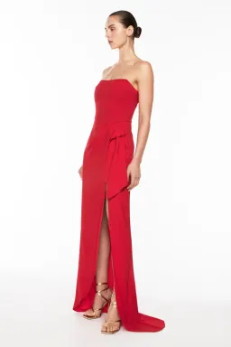 Manning Cartel Asymmetrical Games Strapless Gown Red Size 10 for rent on The Volte - image 5