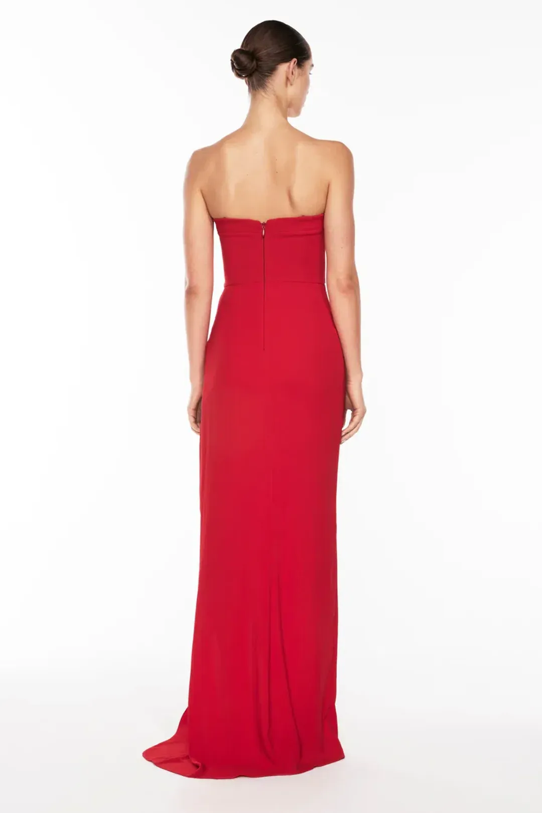 Manning Cartel Asymmetrical Games Strapless Gown Red Size 10 for rent on The Volte - main image