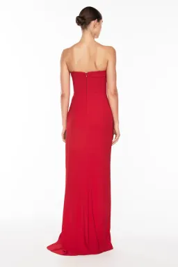 Manning Cartel Asymmetrical Games Strapless Gown Red Size 10 for rent on The Volte - image 8