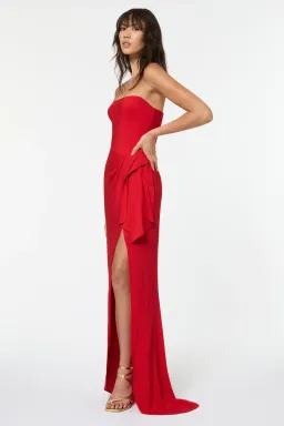Manning Cartel Asymmetrical Games Strapless Gown Red Size 10 for rent on The Volte - image 2