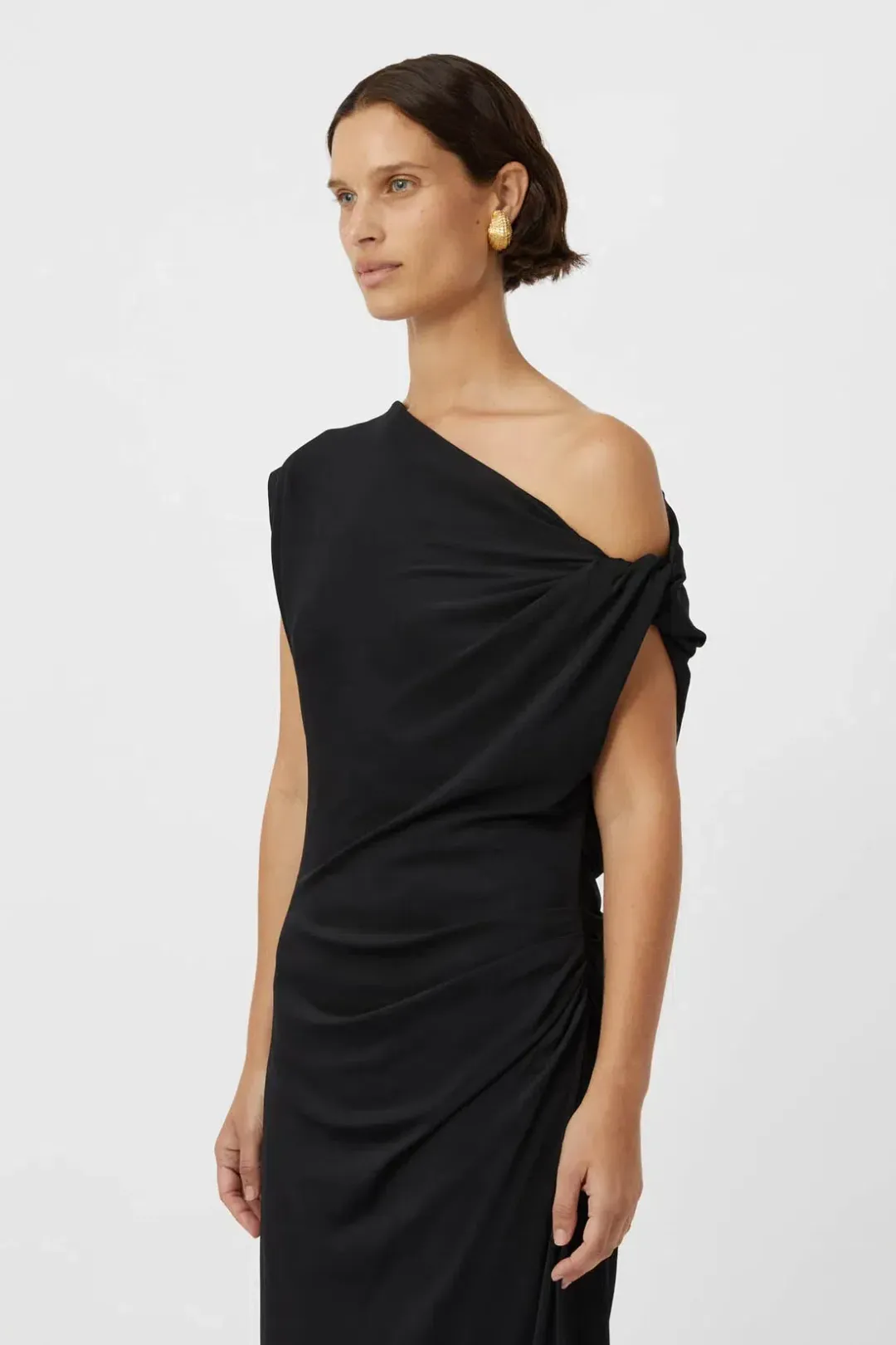 Camilla and Marc Annalise Draped Maxi Dress Black Size 10 for rent on The Volte - main image