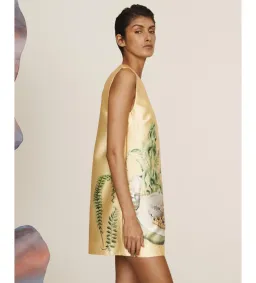 Alemais Sol Satin Crepe Mini Dress Yellow Size 10 for rent on The Volte - image 3