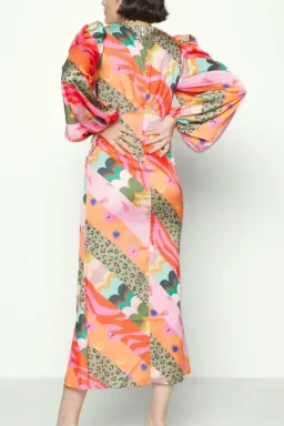 Never Fully Dressed Emmy Midi Dress Multi UK/AU 8 for rent on The Volte - image 2