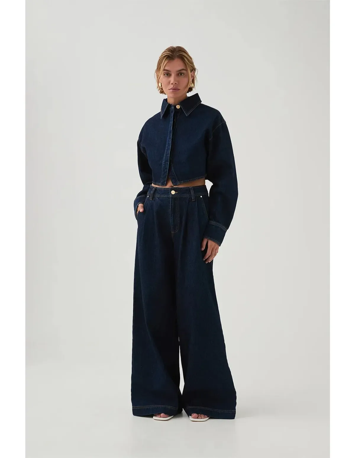 Aje Junee Tailored Denim Pants Size 10 for rent on The Volte - main image