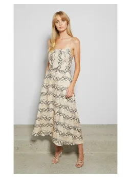 Bec & Bridge Franco Midi Dress Snakeskin Print Size AU 8 for rent on The Volte - image 1