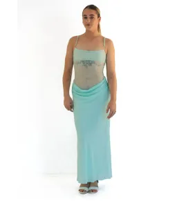 Benni Gabriel Maxi Dress Turquoise Sorbet Size AU 10 for rent on The Volte - image 1