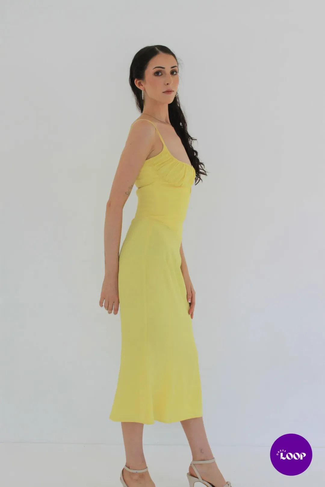 House Of Cb Soren Buttercup Cutout Midi Dress Size AU 8 for rent on The Volte - main image