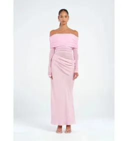 Benni Yasmin Off Shoulder Maxi Baby Pink Size 6 for rent on The Volte - image 2