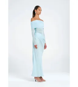 Benni Yasmin Off Shoulder Maxi Dress Baby Blue Size 6 for rent on The Volte - image 2