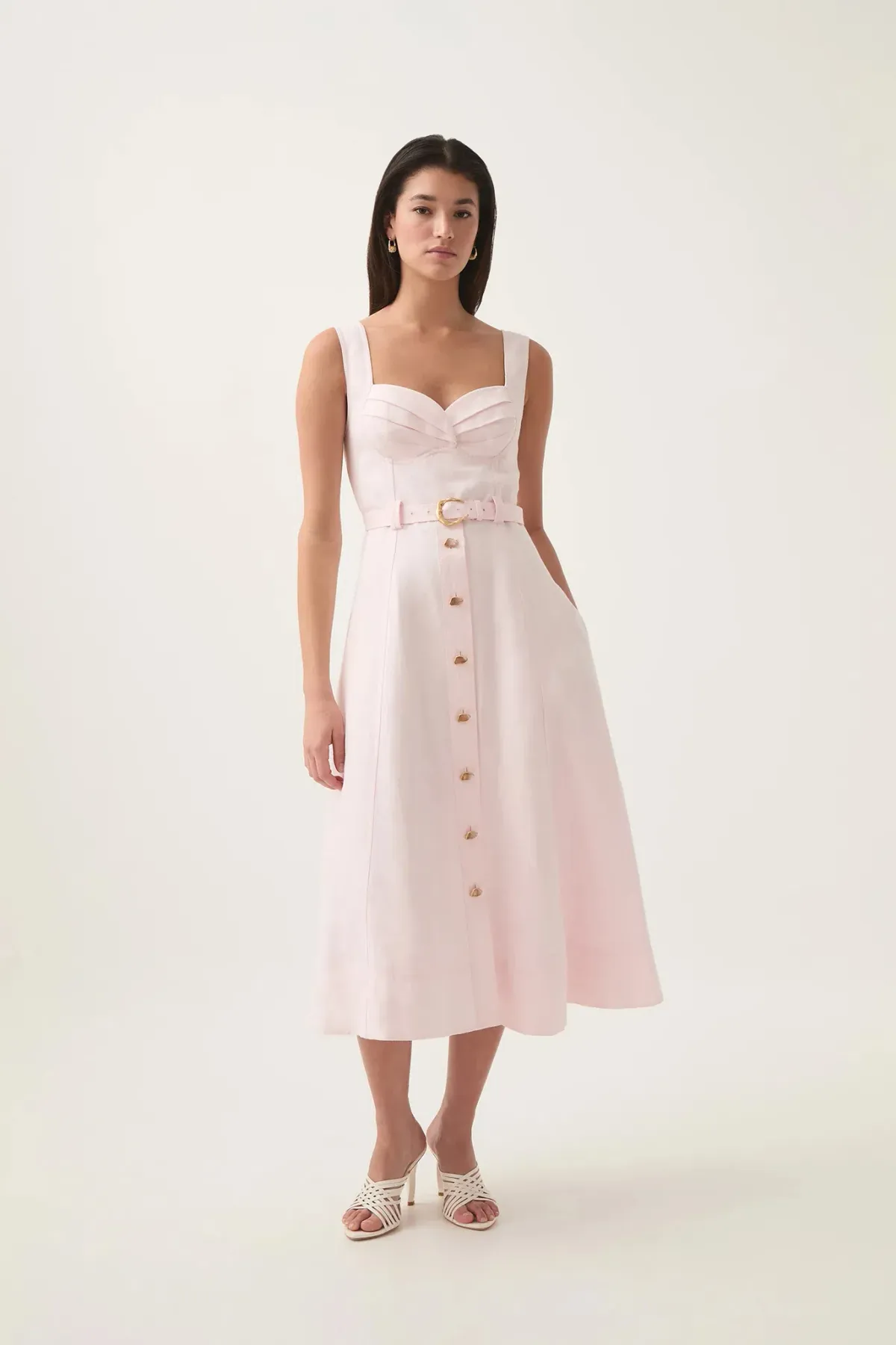 Aje Primary Belted Midi Blush AU Size 8 for rent on The Volte - main image