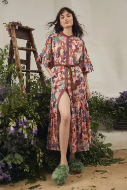 Bohemian Traders Dress Pleated Dolman Dress Carnaby Flora Size 8 for rent on The Volte - image 1