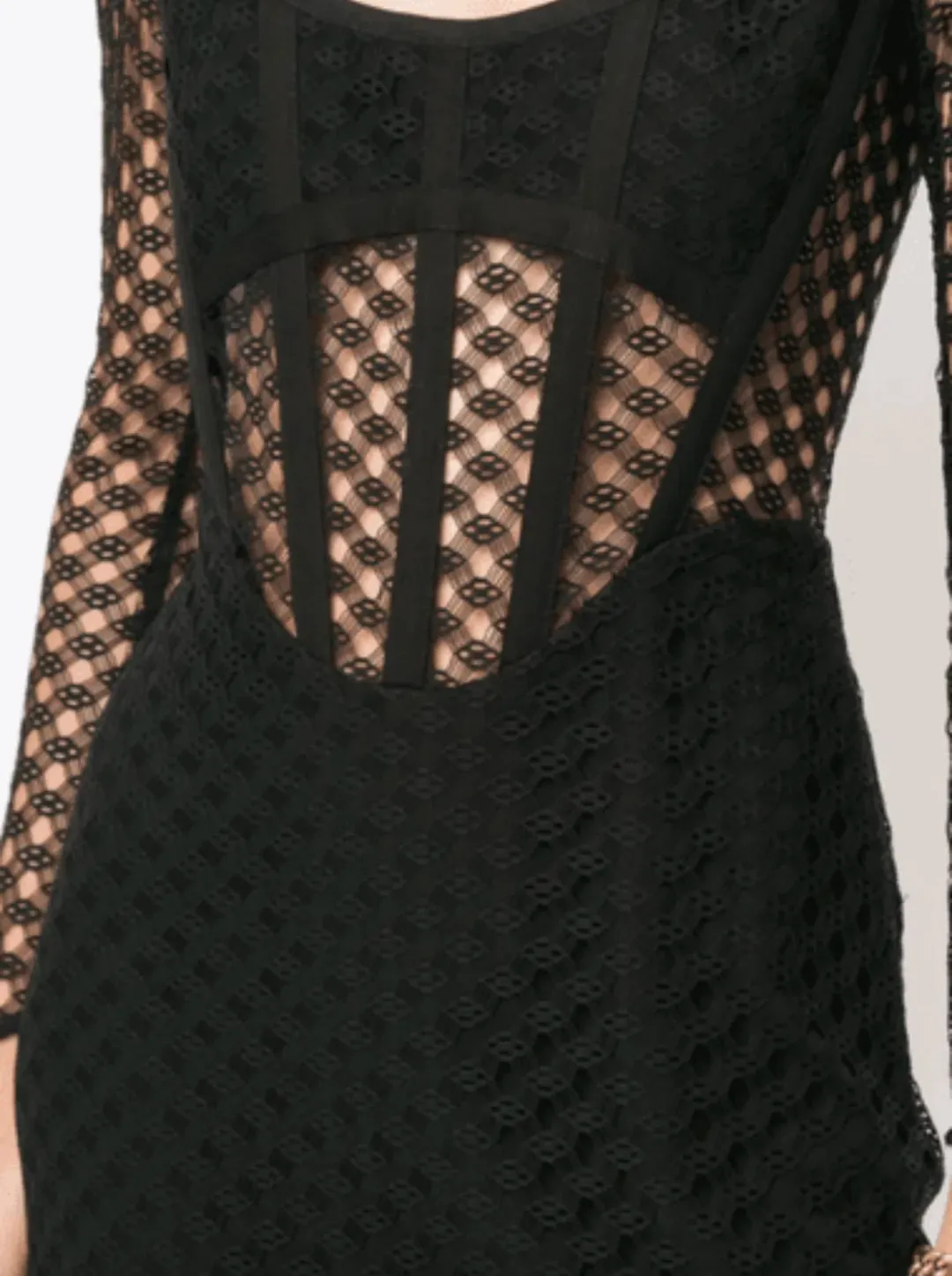 Dion Lee Corset Lace Black Bustier Dress Size 10 for rent on The Volte - main image