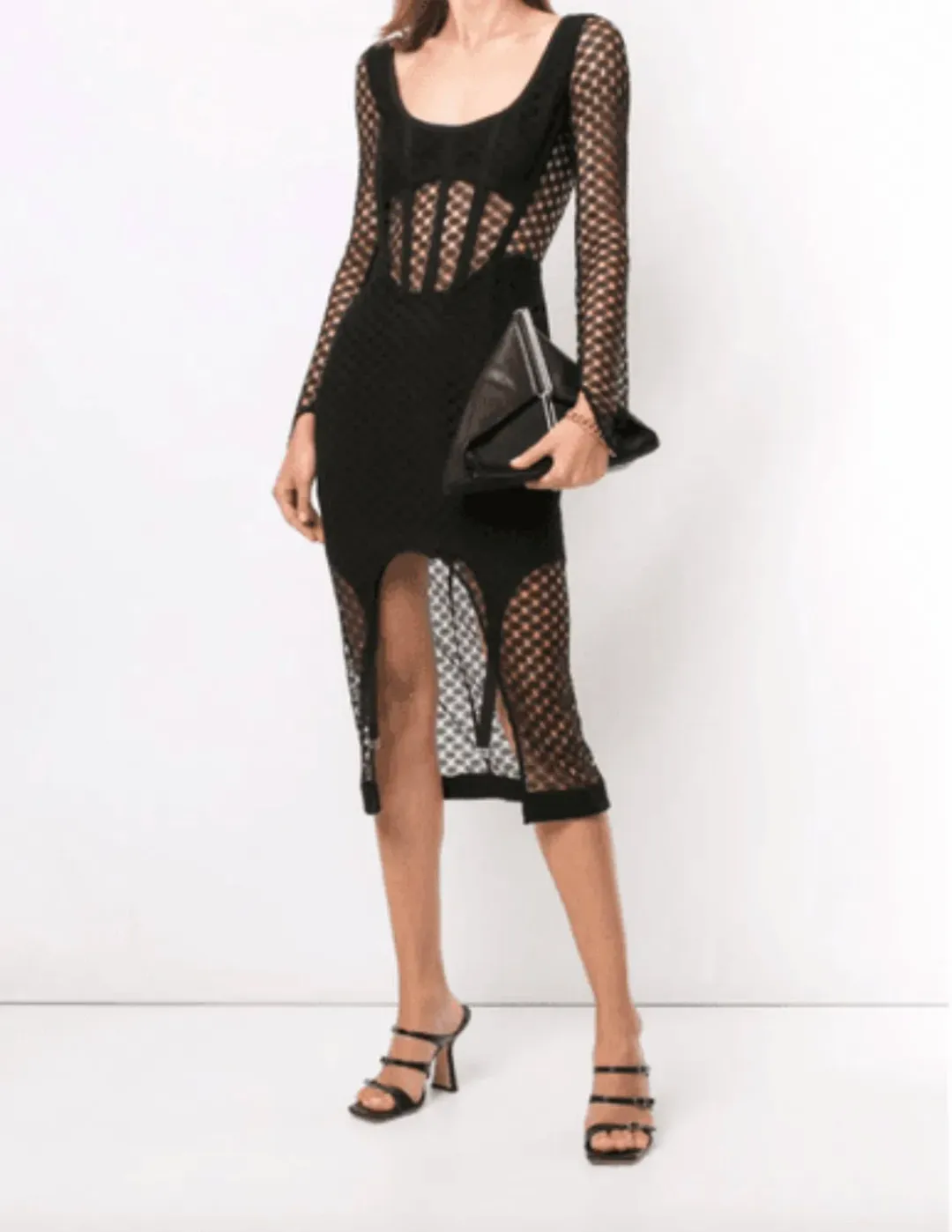 Dion Lee Corset Lace Black Bustier Dress Size 10 for rent on The Volte - main image