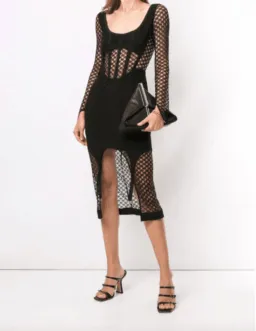 Dion Lee Corset Lace Black Bustier Dress Size 10 for rent on The Volte - image 1