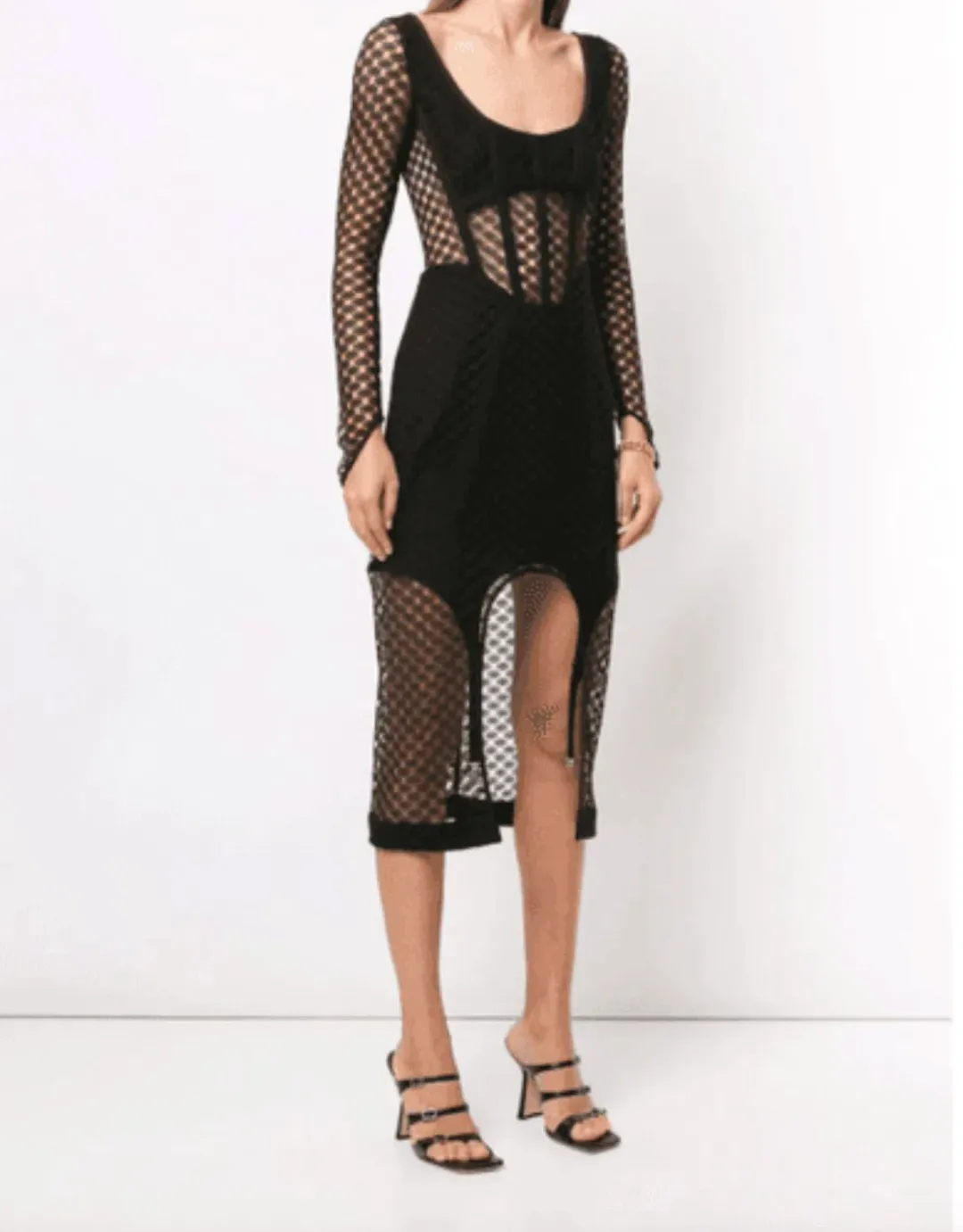 Dion Lee Corset Lace Black Bustier Dress Size 10 for rent on The Volte - main image