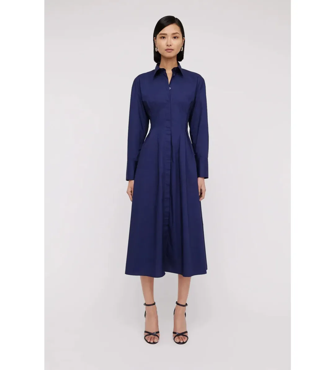 Scanlan Theodore Parachute Cut Out Shirt Midi Dress Navy Size AU 10 for rent on The Volte - main image