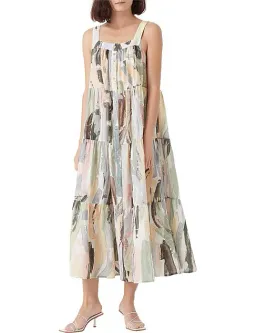 Aje Paperbark Tiered Midi Dress Size 14 for rent on The Volte - image 1