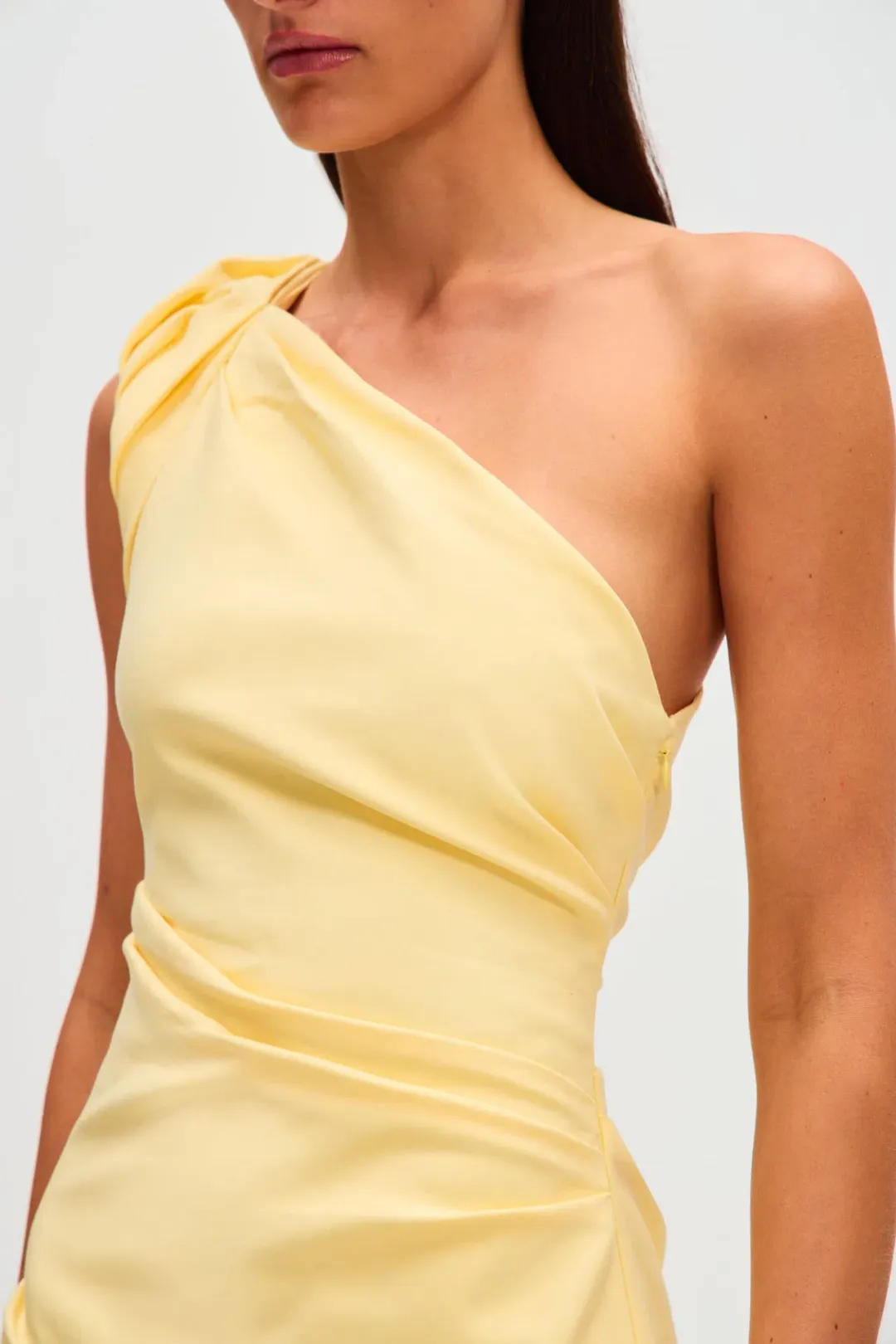 Misha Aubree Midi Dress Lemon Yellow Size 10/M for rent on The Volte - main image