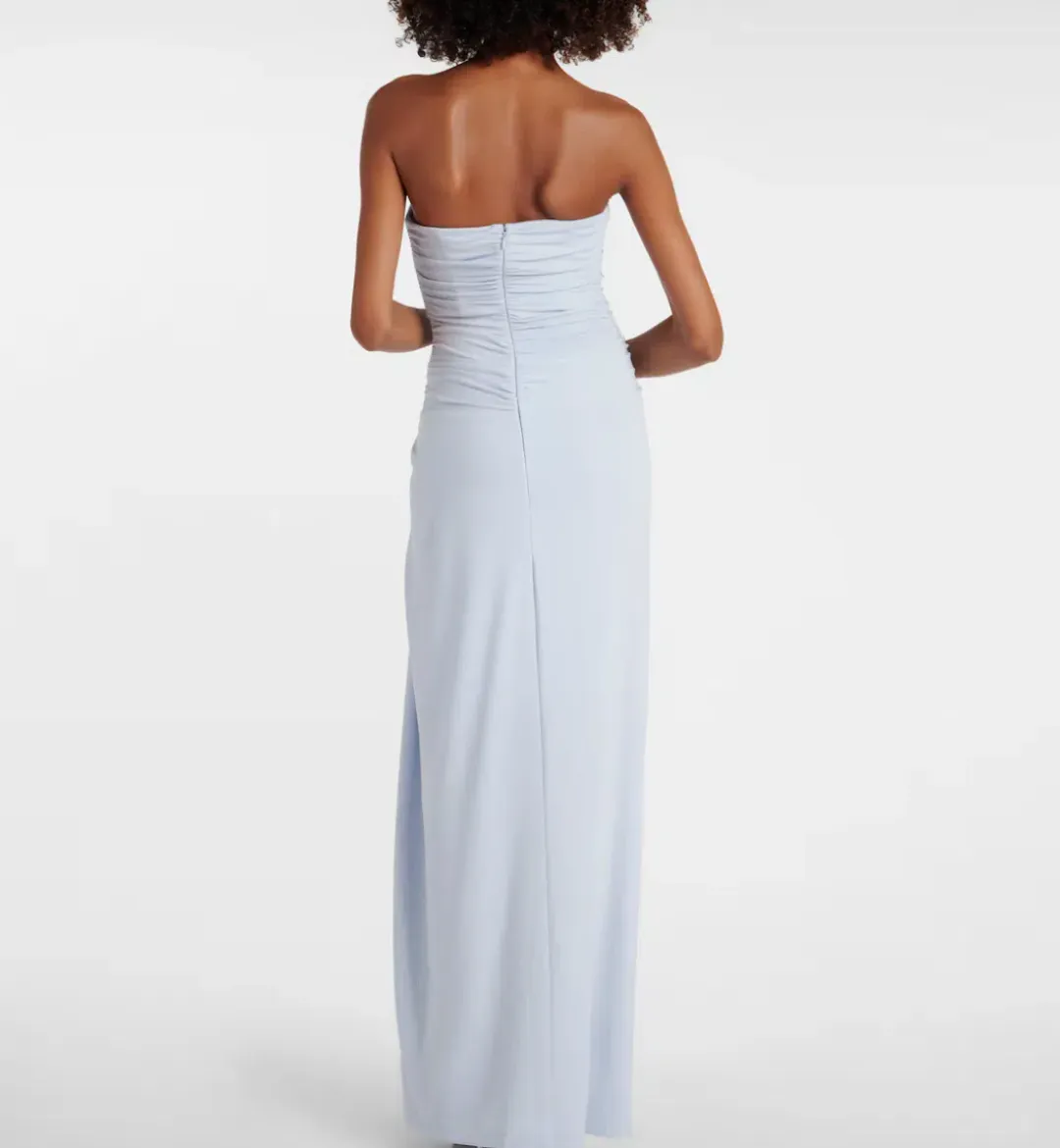 Simkhai Emma Jersey Gown Maxi Drress in Blue Haze Size US 0  for rent on The Volte - main image